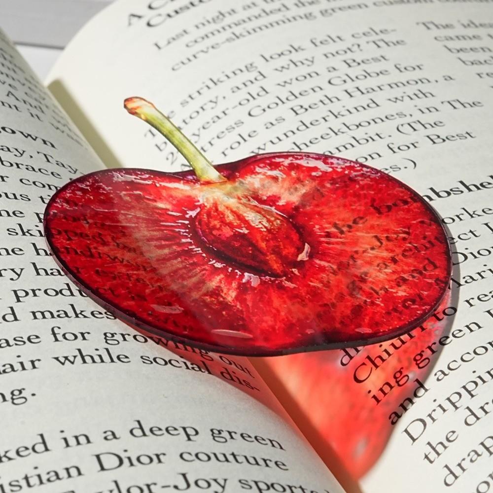Refractive Color Acrylic Bookmark Funny Fruit Bookmark New Translucent Bookmark  Note Marker