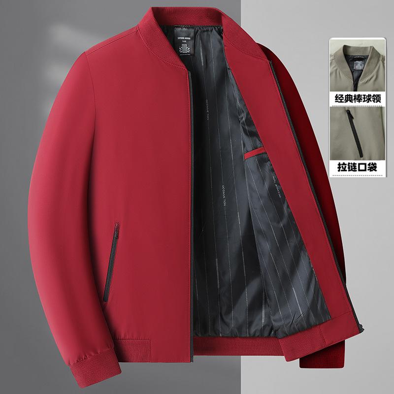 New Spring and Autumn Men's Old Baseball Collar Jacket Dad Jacket Commuter Business Jacket Men
