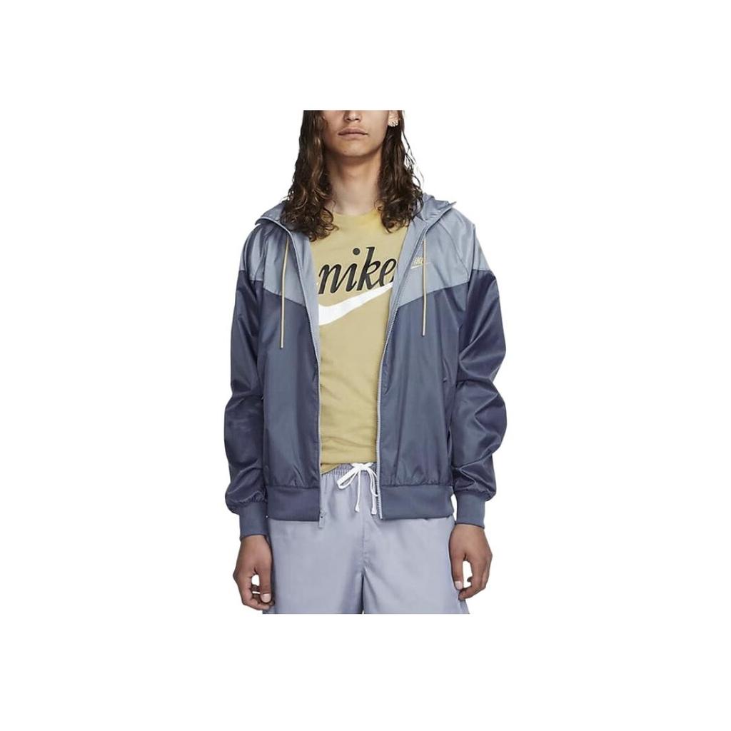 Nike Giacca a vento con zip a blocchi di colore con cappuccio da uomo Capospalla Blu DA0001-491