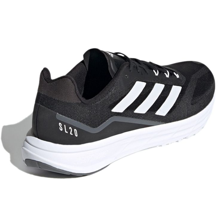 Adidas Sl20.2 Lightweight Racing Fabric Shock Absorption Non-Slip Durable Low-Top Training Running Shoes Men Sneakers Black White FY0349