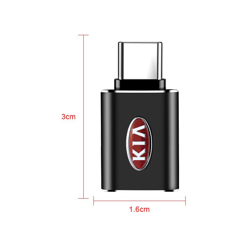 1PCS Car Usb Type C Cable Converter Charging Adapter Car Accessories For Kia Rio Ceed Sportage Cerato Soul Sorento K2 K5 Flip