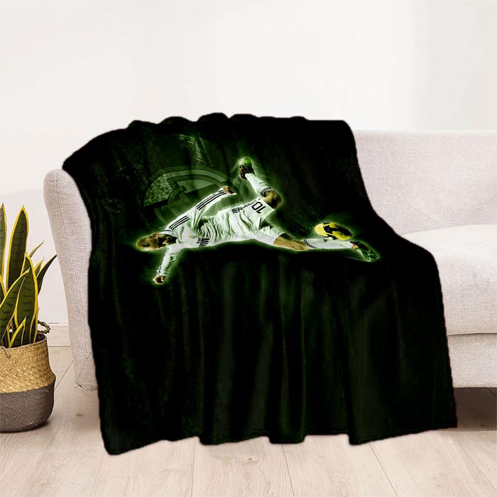 Soccer Player Action Blanket Soft Warm Cozy Suitable for Chair Bed Office for All Occasions Digital Print Unique Gift for Family and Friends Camping