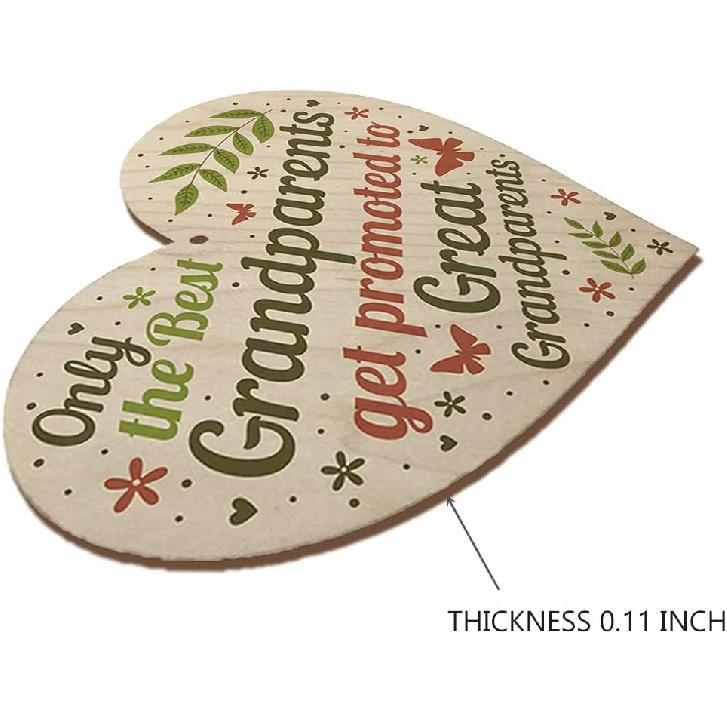 Great Grandparents Wood Sign Get Promoted to Great Grandparents Plaque Gifts Present 4 x 4 inch