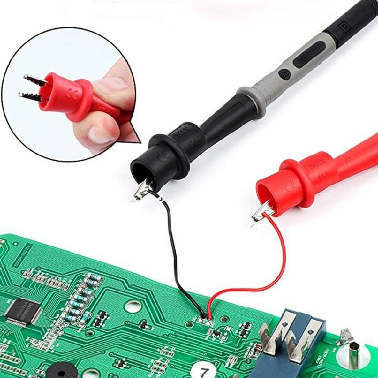 Probe and Clip Test Leads Set with Removable Jaw Attachments and Visible Rating Text for Electronics Testing and Repair Service Use Daily