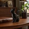 Elegant Black Cat Home Accents 3D Printed Figurines, Multi-purpose Incense Holder Mini Flower Statue Ornament Pot, Desktop Storage Organizer for Decor