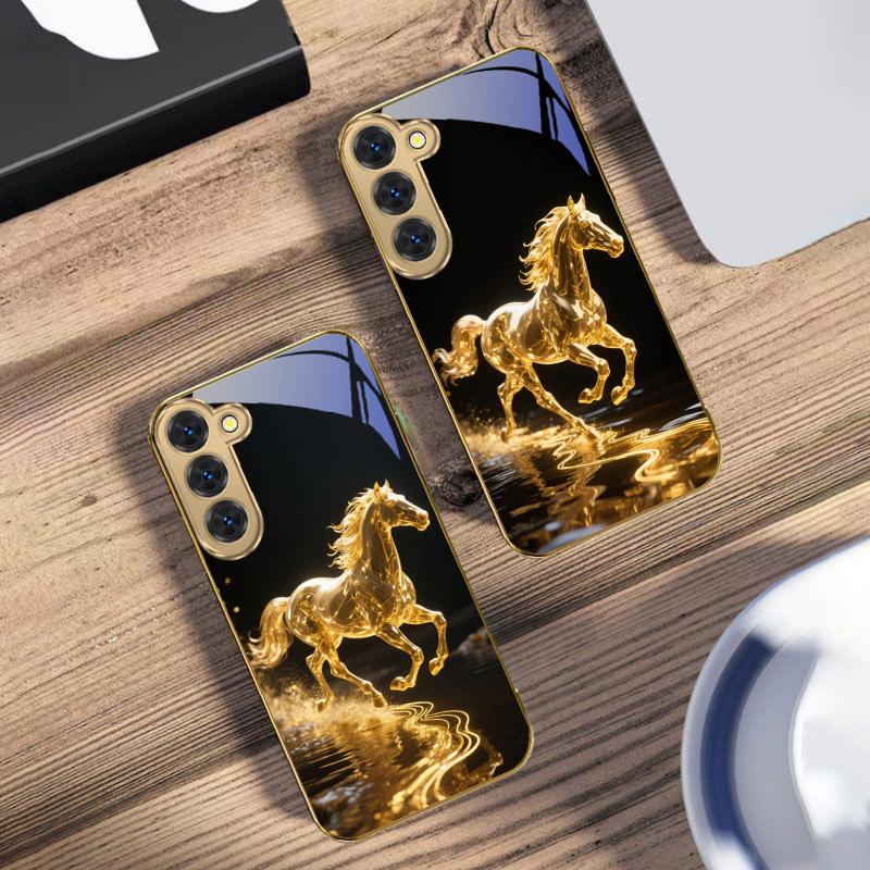 Goldene Waage Tianma Für Samsung Galaxy S26 S20 FE S21 S22 S23Plus S24 Ultra 25Ultra S21+ S9 S22 S8 S23 Goldene Glas-Handyhülle