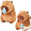 Flauschige Capybara Plüschpuppe Kawaii Capybara mit Schildkröte Stofftier Kuscheltiere Kinder Spielzeug Geburtstagsgeschenk Heimdekoration