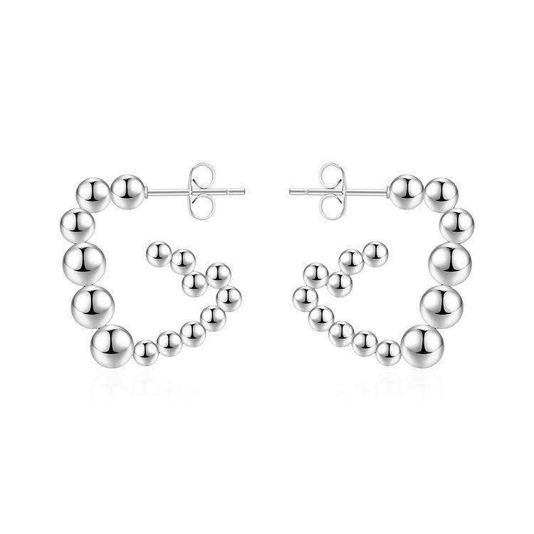 

Bead Triangle Exquisite Personalized Earrings 18K Gold Cold Wind Popular High-end Earrings