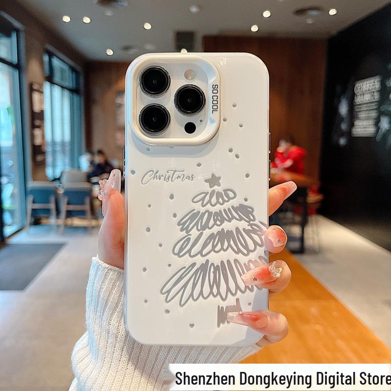 

White Polka Dot Christmas Tree Protective Case for iPhone 17 Pro Max & Huawei P50 iPhone 14 Pro Max