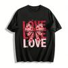 Love Like Jesus Heart Bow Print Casual Valentine's Day Tee Pure Cotton T-shirt