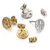 5Pairs Stainless Steel Embossing Round Ear Studs Ear Plug Set Earring Posts Back Stoppers Earrings Piercing DIY Jewelry Making