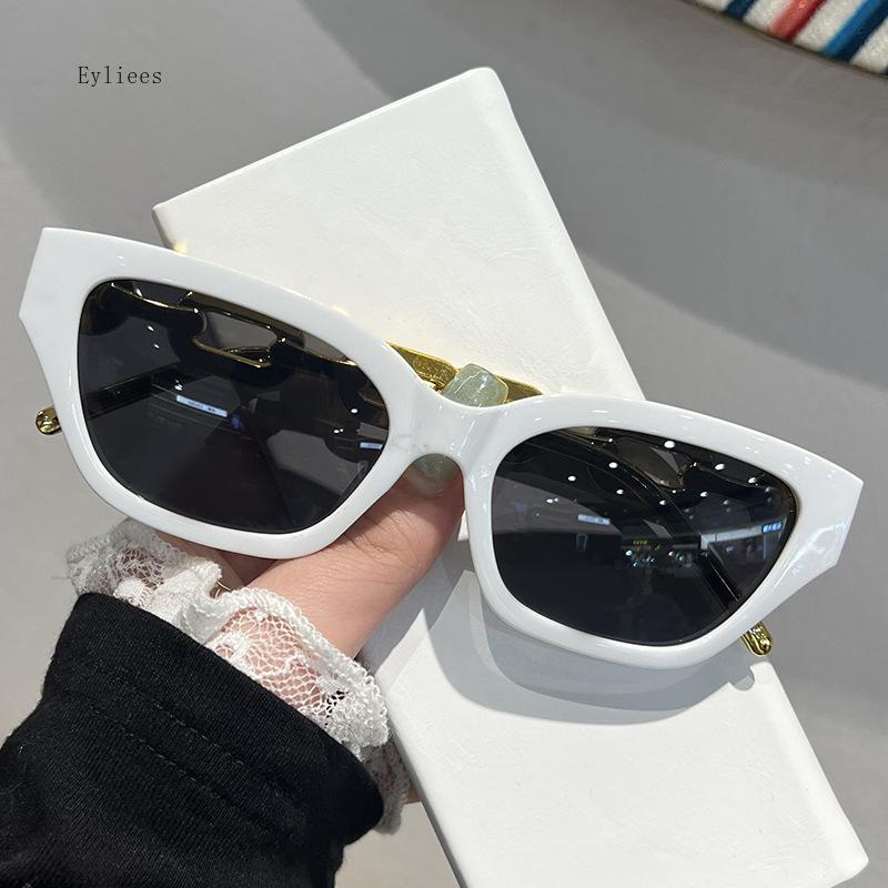 

New Small Frame Cat Eye Sunglasses Women Fashion Luxury Retro Punk Sun Glasses Female Vintage Hip Hop Chain Design Oculos De Sol