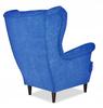 ARI Scandinavian Family Meble Wing Chair, Blue Velvet Modern