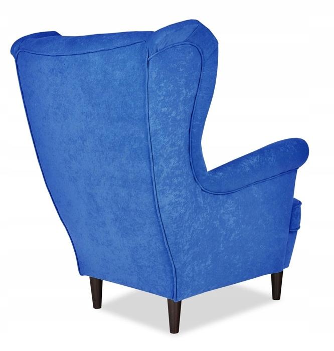 ARI Scandinavian Family Meble Wing Chair, Blue Velvet Modern