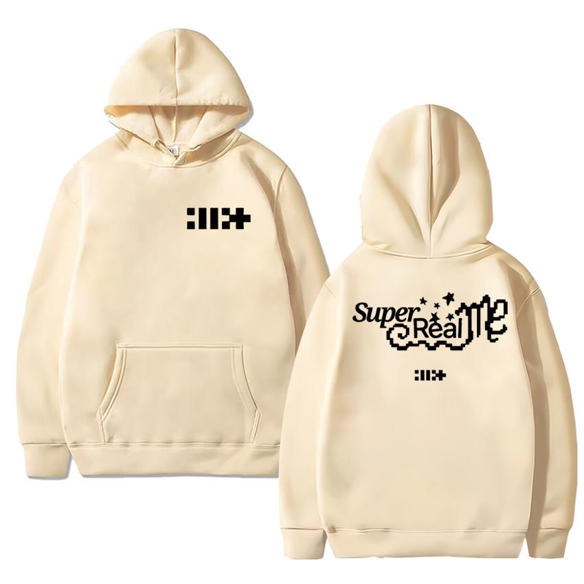 

Korea Kpop ILLIT Band Album Super Real Me Double Sided Print Hoodie Men Women Trend Y2k Pullover Unisex Casual Cotton Sweatshirt 2XL