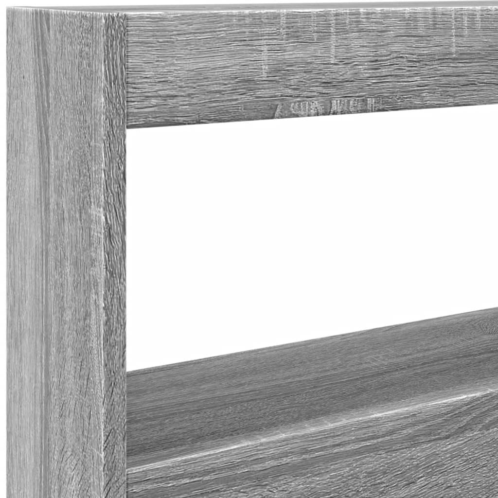 LED Headboard with Shelves Gray Sonoma 120 x 17 x 102 cm