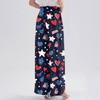Palazzobukser for kvinner Boho blomsterbukser med vidde ben Sommerstrand med høy midje, flytende bukser med lommer