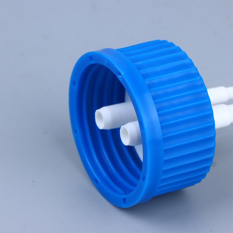 GL45 Safety Lid for Feeding Bottles 1-4 Port Reactor Adapter Splash Proof Corrosion Resistant for Lab Chemical Experiment Work