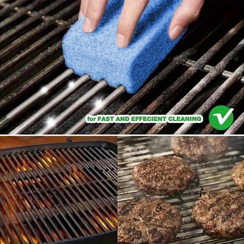 6Pcs BBQ Cleaning Sponges - Heat Resistant Non-Scratch For Gas Charcoal Grills, Outdoor Kitchen Cleaning Tool