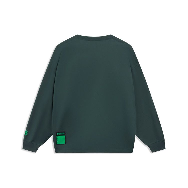 Li-Ning Pure Color Casual Sweatshirt Unisex Tops Garlic-Green AHSSF27-2