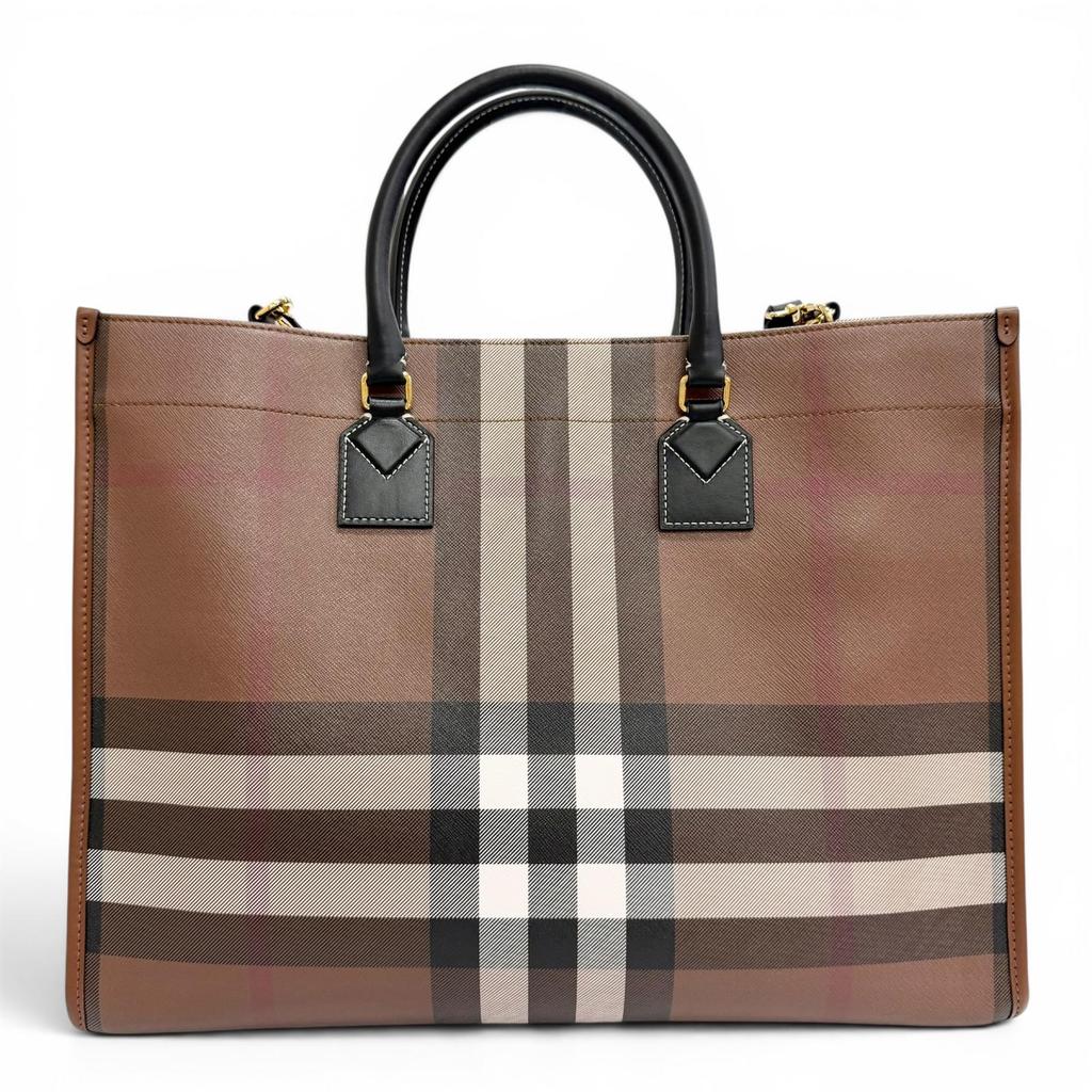 Excellent BURBERRY Medium FREYA TOTE Vintage Check Tote Bag/Shoulder Bag 8069660 Used