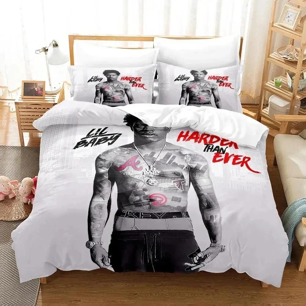 Lil Baby Rapper 3D NEW Duvet Cover Pillowcase Bedding Set Adult Boy Girl Bedroom Decoration Children Single Double Large