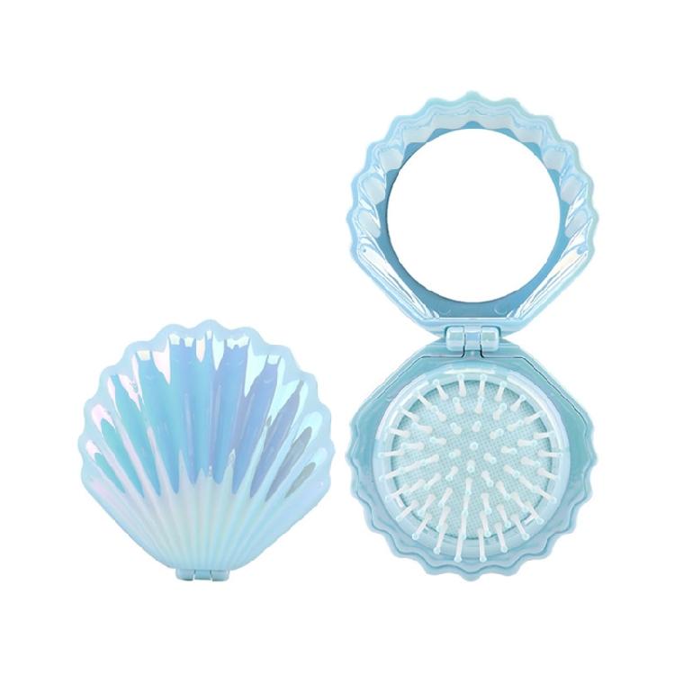 Foldable Mini Comb Featuring Mirror Massage Bristles Lightweight ABS For Women Girls