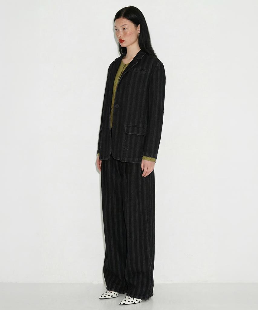 SETSETSET Tuck Stripe Wide Denim Pants