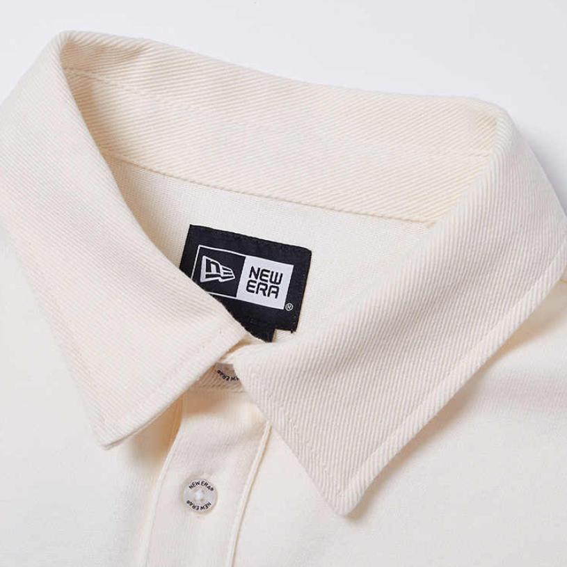 New Era SS24 Vintage Minimalist Embroidered Short Sleeve Polo Shirt Unisex tops Ivory 14187357