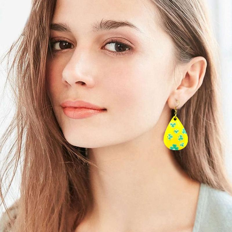 Ohrring Harzform Kleeblatt Ornament Silikonform Epoxidharz Gießen mit Loch für DIY Handwerk Schmuckherstellung Anhänger