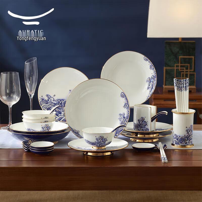 Yongfengyuan 'Pearl of the Sea' 30-Piece Ceramic Dinnerware Set