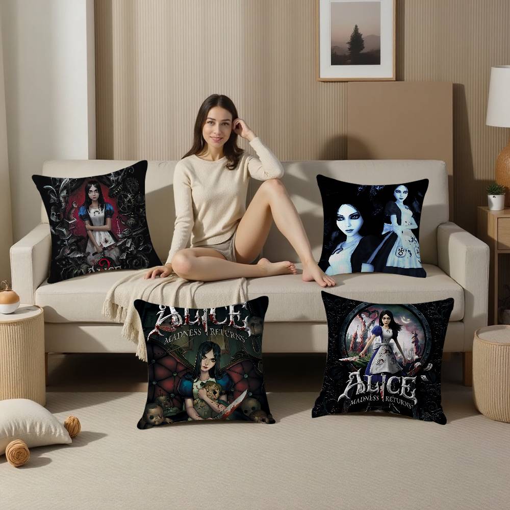 Popular Horror Game A-Alice M-Madness R-Returns Pillow Anime Pillow Sofa Bed Head Pillow Cover Cushion Cover 45x45 Cm Fashion