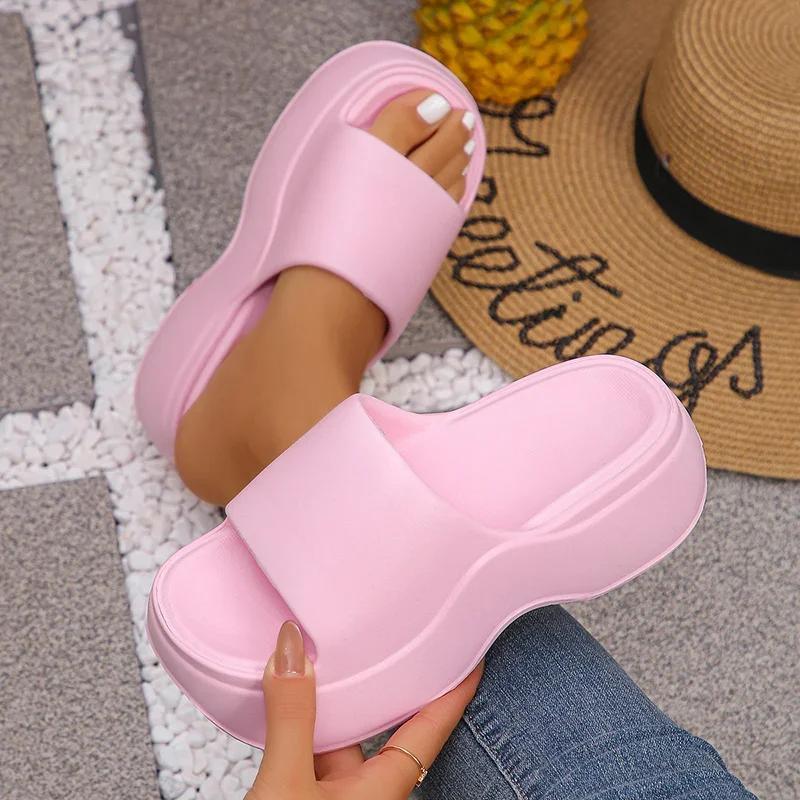Fashion Chunky Platform Slippers Women Beach Thick Sole EVA Slides Woman Lightweight Non Slip Casual Outdoor Sandals Zapatos De Mujer