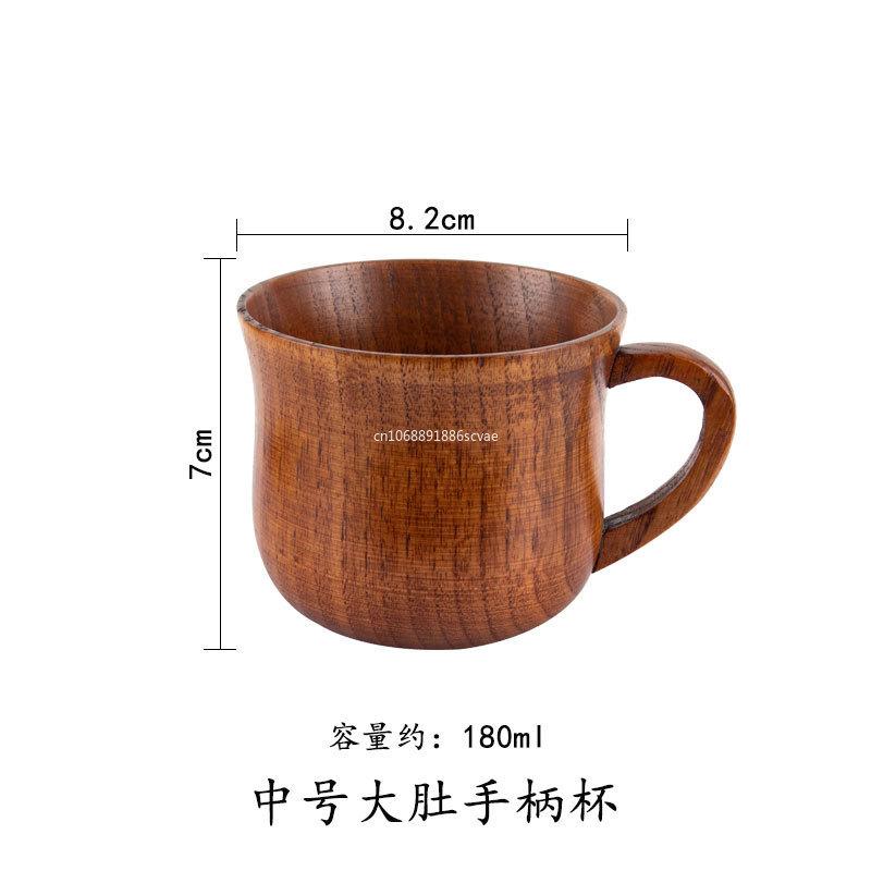 1Pcs Wooden Big Belly Cups Handmade Jujube Wood Handle Cups Beer Tea Coffee Milk Water Cup Kitchen Bar Drinkware for Kitchen Bar