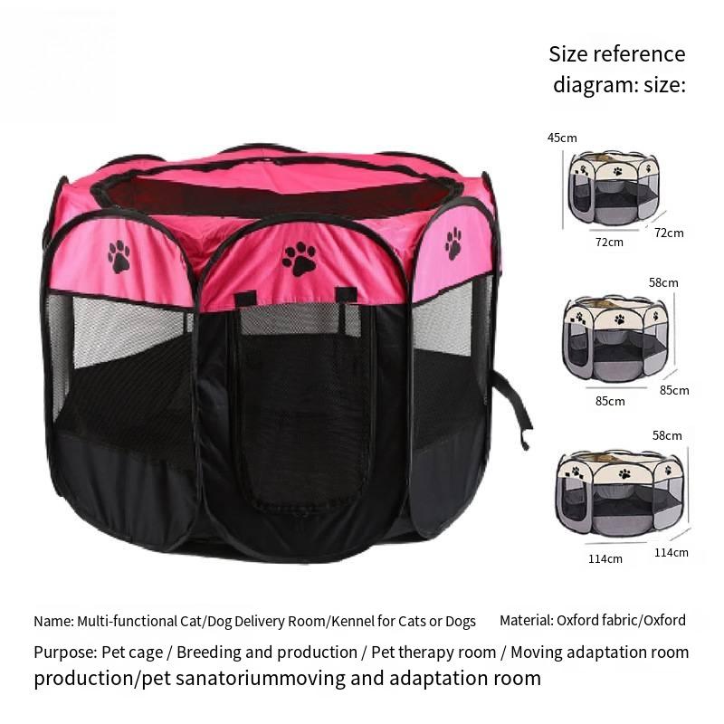Cat birthing room foldable cat and dog cage pet enclosure camping tent cat bed octagonal cage closed breeding box pregnancy