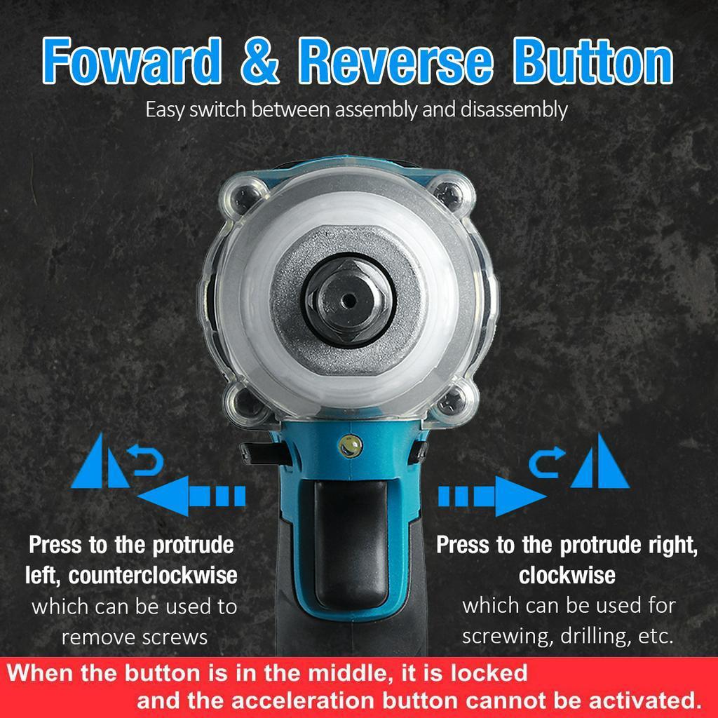 Rechargeable 520N.M Brushless Electric Impact Wrench 1/2 Socket Cordless Wrench Power Tools 7000rpm for 18V Battery NEW