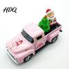 Miniature Truck Model Christmas Pickup Figurine Vintage Car Statue with Santa Claus Red Figurine Tree Snowman Alloy Vehicle Ornament for