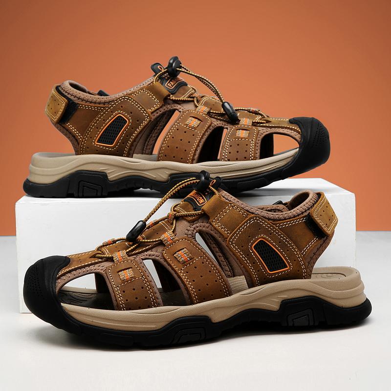 Summer Men's Beach Sandals Lightweight Anti-Slip Soft Soled Slippers Outdoor Quick-Dry Casual Shoes Fashion Roman Shoes