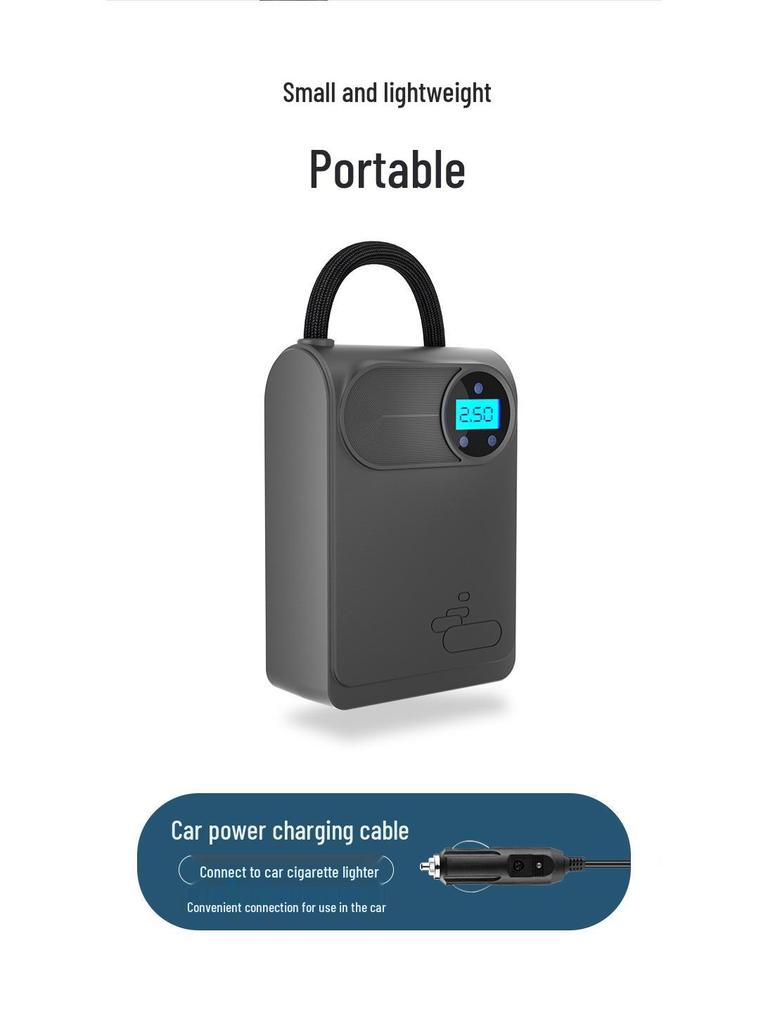 Multifunctional Portable Wireless Car Tire Inflator: Emergency Electric Air Pump