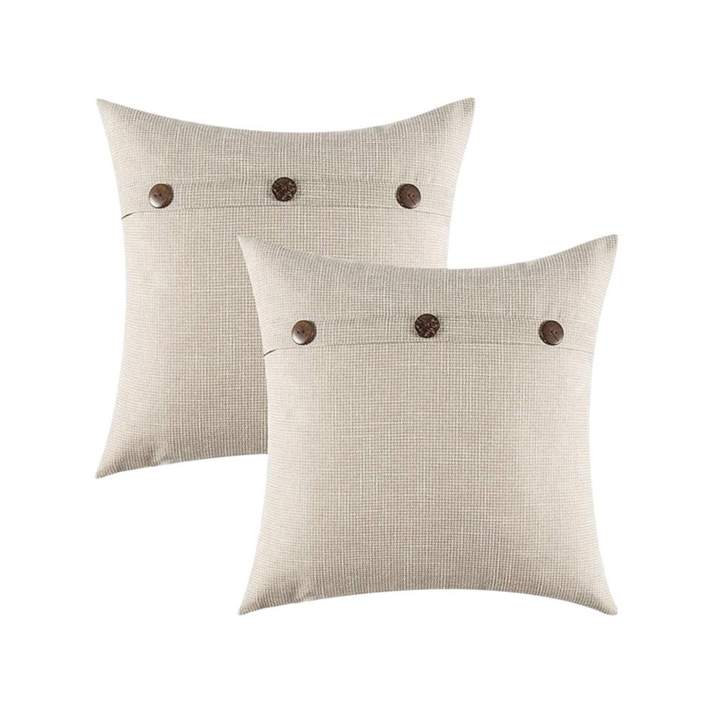 2PCS Imitation Linen Pillow Cover Breathable Japanese Style Throw Pillowcover Polyester Soft Buttoned Pillowslip Home Decor