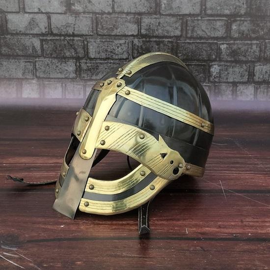 Hełm wikingów Norman, Hełm wikingów, Hełm średniowieczny, Strój Lerp SCA, Replika brązowego wykończenia, Hełm średniowieczny