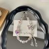 Elegant Pearl Alloy Butterfly Phone Lanyard Luxury Crystal Keychain Bag Charm Fashion Multi-Functional Key Holder Accessory