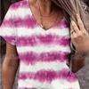 Tricou Nou pentru Femei Simplu cu Imprimeu Grafic Mărimi Mari Top de Vară Îmbrăcăminte Femei Oversize Designer Cămașă cu Mânecă Scurtă Femei Decolteu în V