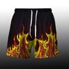 Fire Flame Boxing Muay Thai Kickboxing Shorts Pants 3D Print Fighting Training Unisex Men Women Quick Dry Fitness Gym Sport Workout Casual Streetwear