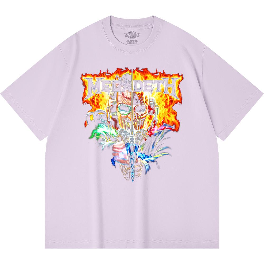 Tricou Heavy Metal 230 Gsm 100% Bumbac Imprimeu Trupă Rock Muzică Populară Tricou Unisex din Bumbac Gros