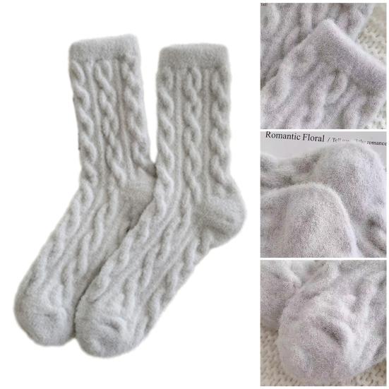 Fuzzy Winter Crew Socks Women Fluffy Warm Thick Socks Breathable Winter Sleep Socks for Indoor Lounging Outdoor Wear