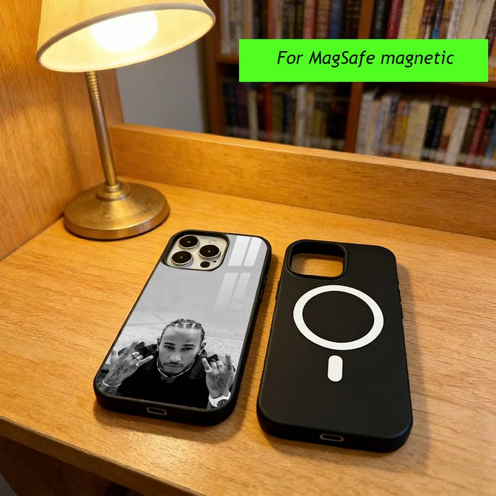 L-Lewis Hamilton Phone Case For iPhone17,16,15,14,13,12,11 Plus,Pro Magnetic with Magsafe Wireless Charging