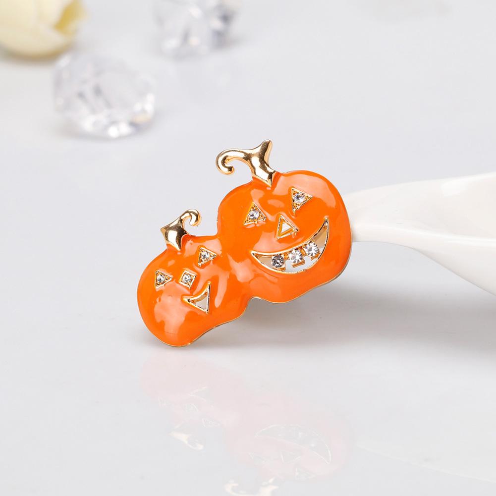 Halloween Fashion Women Cartoon Double Pumpkin Dripping Oil Alloy Brooch Perfect Wear Decoration
