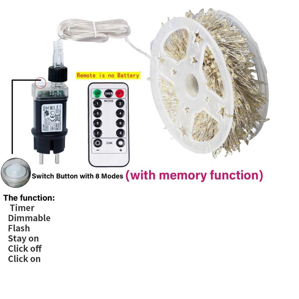 6M-50M Cluster Firecracker String Lights Christmas Tree Fairy Lights Garland LED For Wedding Party New Year Christmas Tree Decor Lamps