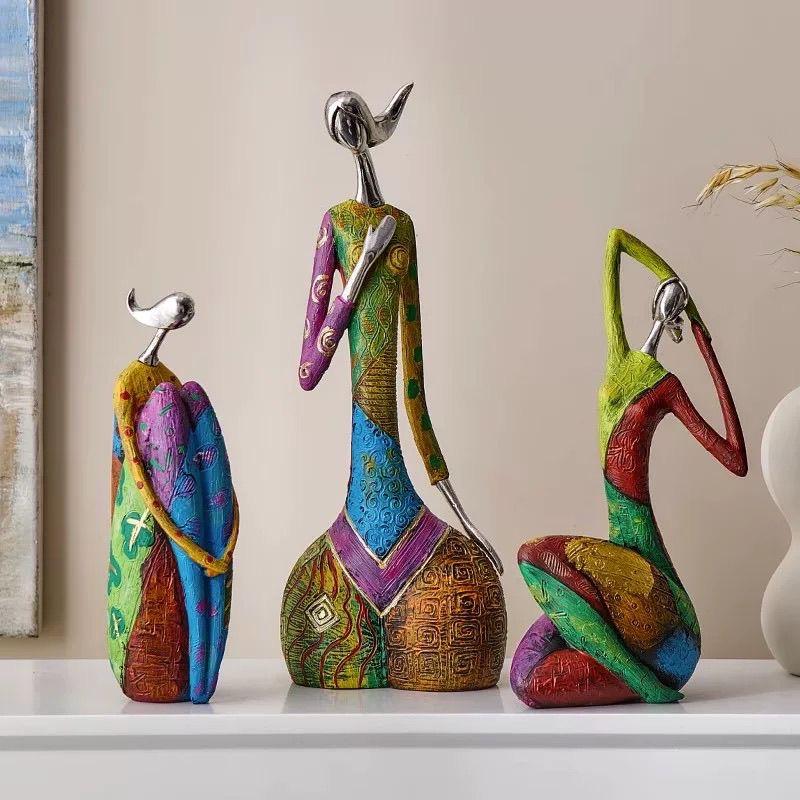 Nordic Abstract Resin Fat Lady Statue – Modern Character Figurine for Home & Loft Decor, Artistic Sculpture Gift
